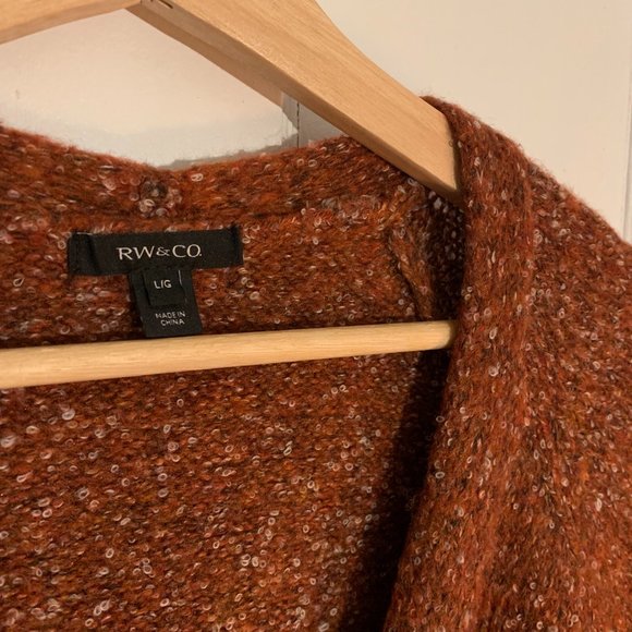 Longline Rust Open Cardigan - Picture 3 of 6